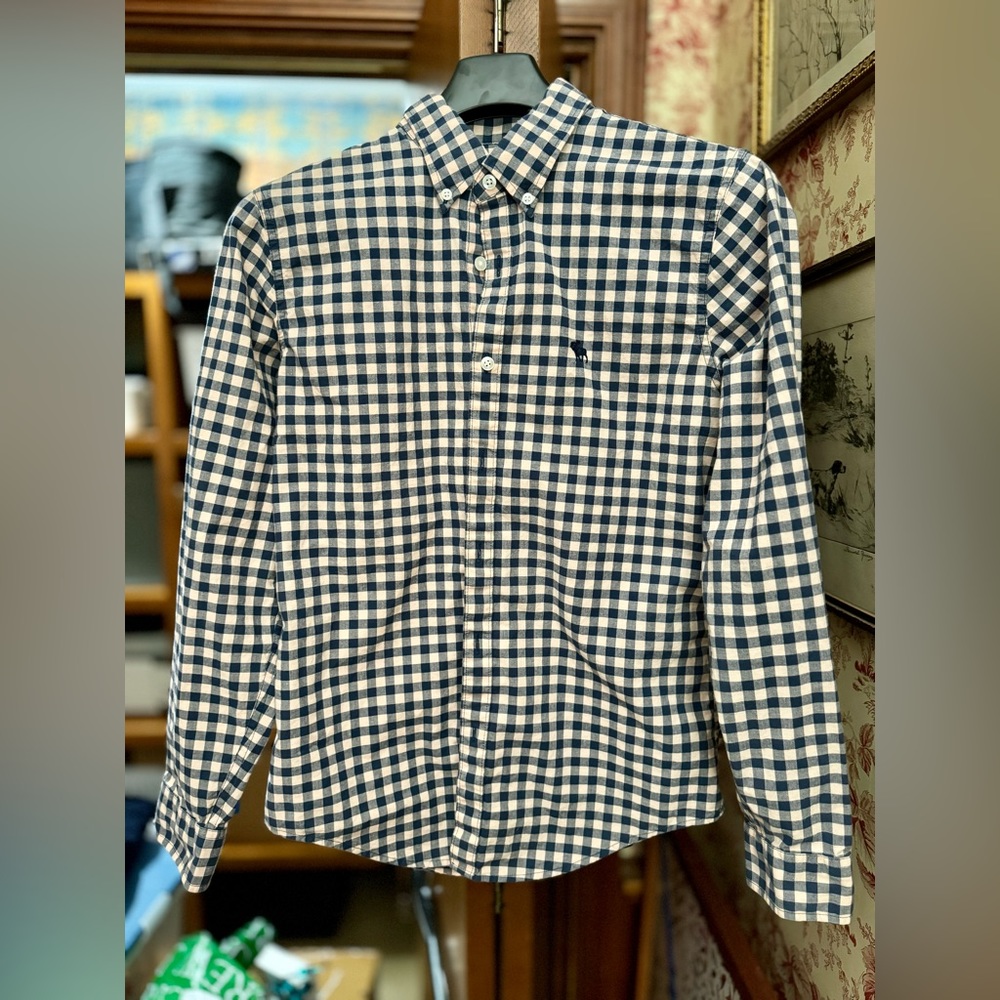 Abercrombie and Fitch, Pink & Black Check Shirt, M